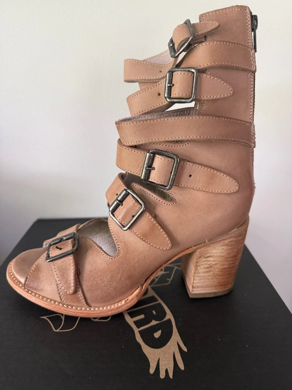 Freebird by Steven Tan Multi-Strap Buckle Gladiator Heels - Picture 6 of 8